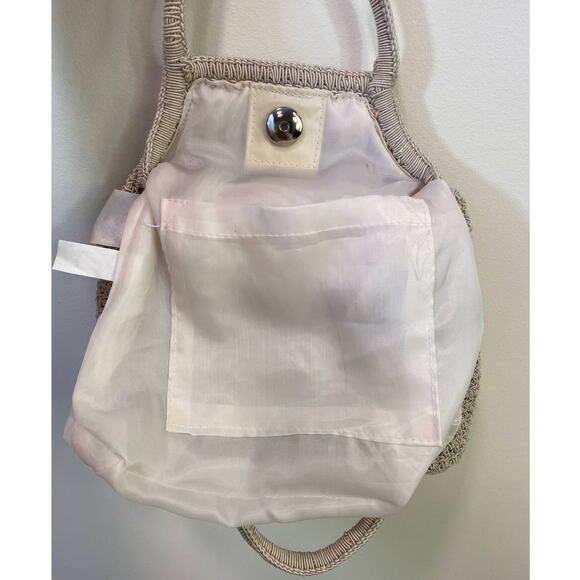 Vtg Crochet Ribbon Embroidered Y2K Summer Mini Purse - Picture 8 of 10